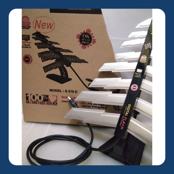 ANTENA TV DIGITAL FLASH S O19 D DIGITAL INDOOR DALAM LED LCD DUEL BAND