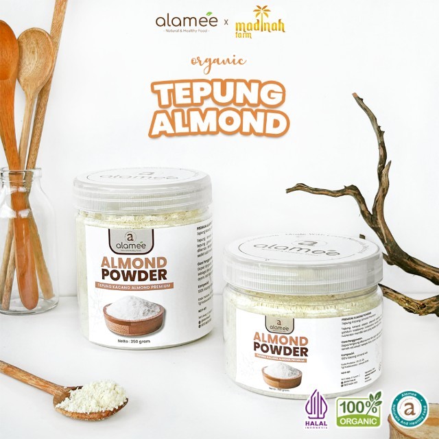 

ALAMEE Tepung Almond PREMIUM Bubuk Almond Powder Almond Flour Tanpa Campuran Gluten FREE 250gr madinah