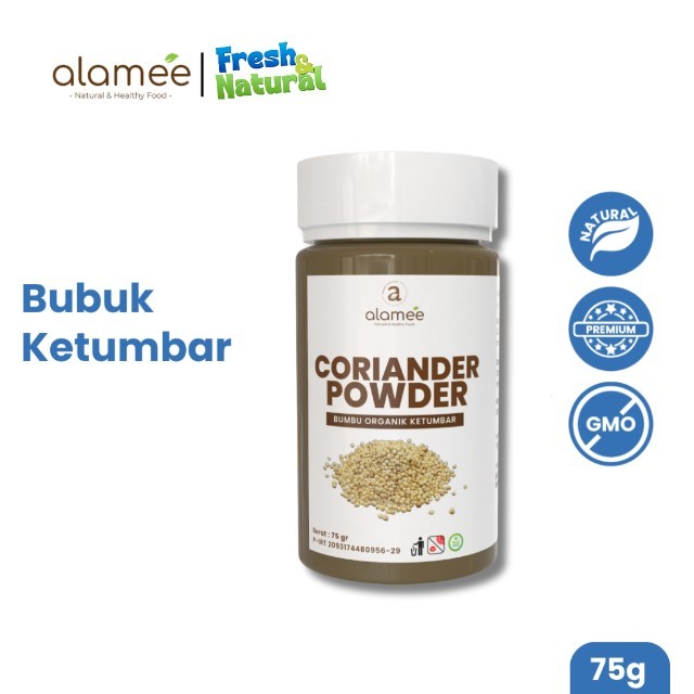 

ALAMEE Ketumbar Bubuk Organik Bumbu Dapur Instan Coriander Powder Murni Asli Tanpa Campuran 75gr fresh and natural