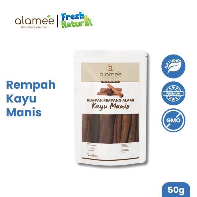

ALAMEE Kayu Manis Batang Cinnamon Stick Rempah Rimpang Organik Alami Bumbu Masak Dapur Seasoning 50g fresh and natural