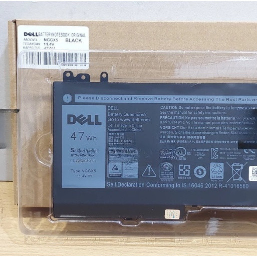 Dell Baterai Laptop DELL Latitude E5270 E5470 E5470 E5270 Series NGGX5 47Wh Oem