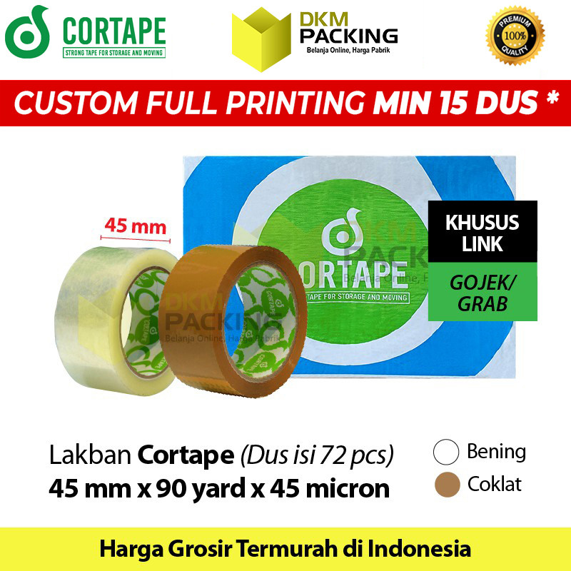 

Lakban 45mm x 90yard CORTAPE Plakban Isolasi OPP TAPE TERMURAH OJOL / DUS