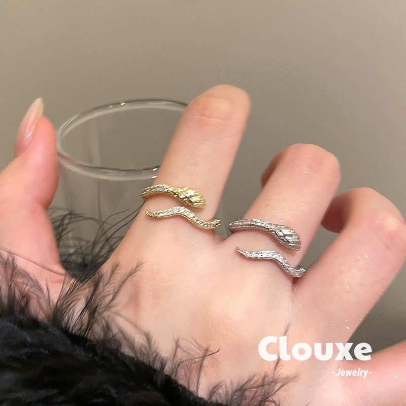 [Clouxe] Cincin Ular Zirkon Buka Wanita Desain Eksklusif Kualitas Tinggi Cincin Jari Telunjuk Gaya D