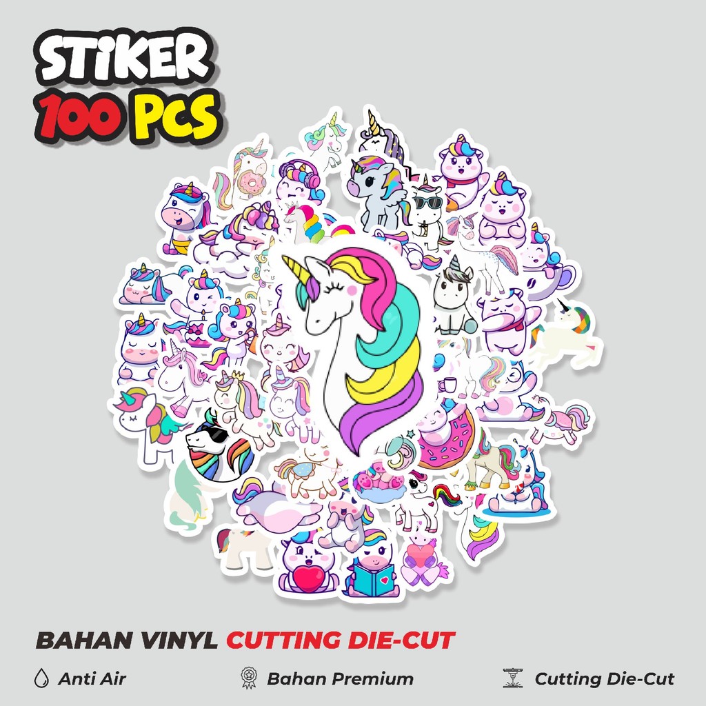 

Terbaru! 50 pcs Stiker Kartun Hewan Unicorn Dekorasi Lucu Kreatif untuk Notebook, Skateboard, HP