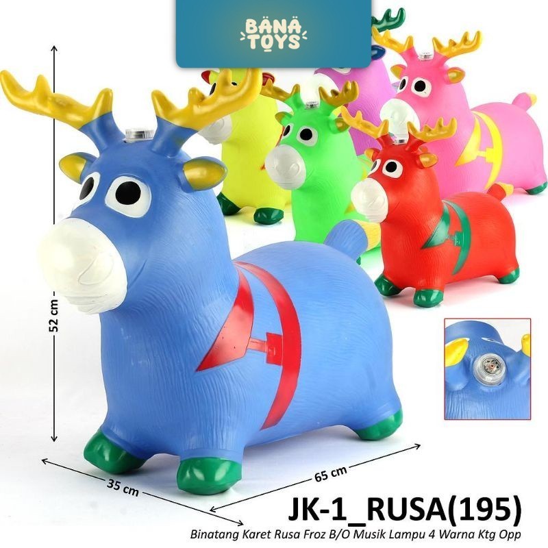 ( Bisa Cod ) (  ) Animal Jumping Tunggangan Karet Sapi/Kuda/Unicorn/Rusa Mainan Anak Musik MURAH BER