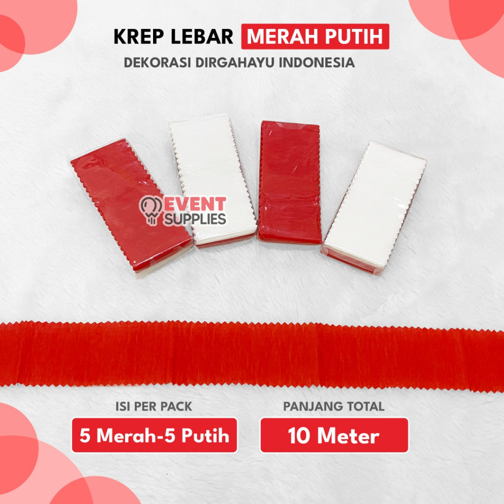 

Discoun 8.8 Kertas Krep Merah Putih Potong Hiasan HUT RI Kemerdekaan