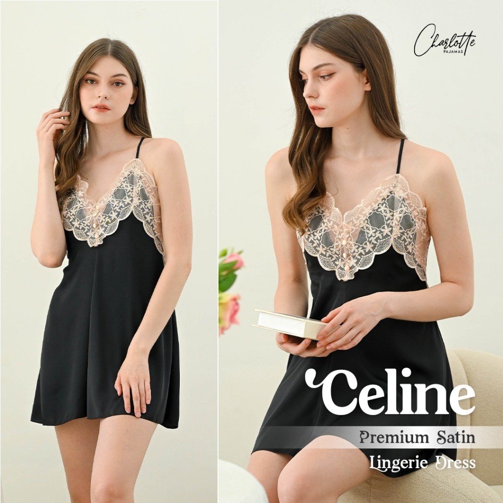 CHARLOTTE - Celine set dress lingerie sexy seserahan premium satin