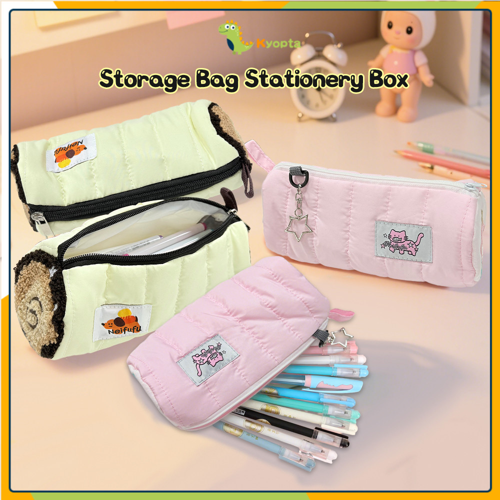 

​​Kyopta​​ Tempat Pouch Pillow Besar Tas Makeup Serbaguna Kotak Pensil Bulu Halus