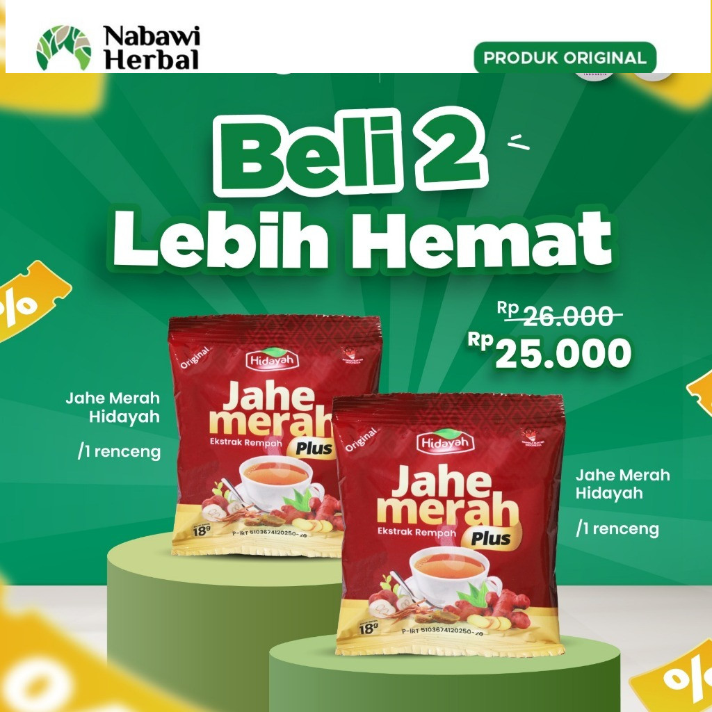 

PAKET HEMAT - Jahe Merah Hidayah Isi 10 Sachet (2 Rencneg)by bonis