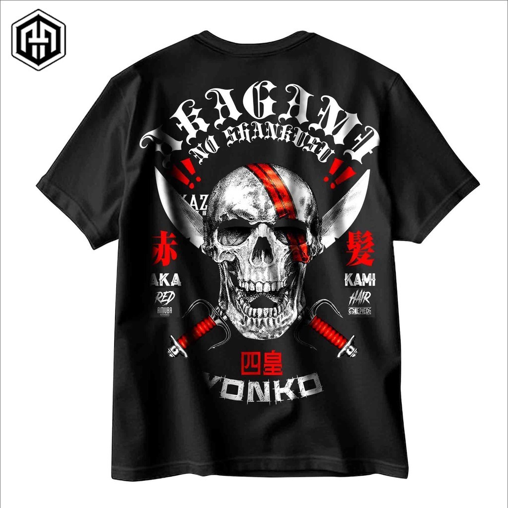 Kaos Anime Onepiece Akagami no Shank Pirates Emperor Killer - T shirt Anime One Piece