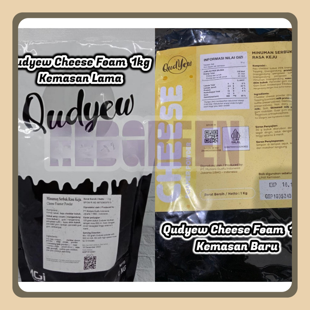 

Qudyew Cheese Foam Powder 1000gr /Bubuk Krim Keju Import 1kg krim keju cream cheese 1kg