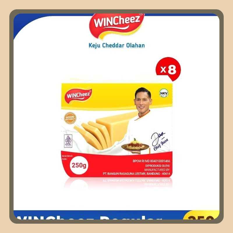 

Keju Cheddar Winchez Reguler 2kg (isi 8x250gr)