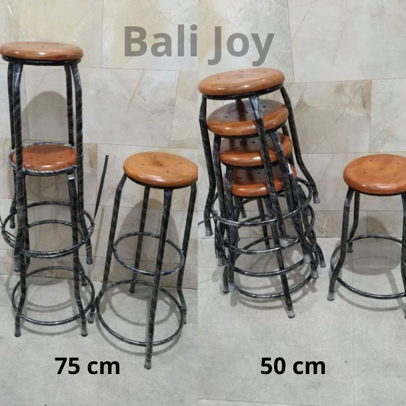 Kursi Besi / Kursi bakso 25cm 50cm 75cm / bangku kafe / kursi bakso / kursi cafe / kursi teras / ban