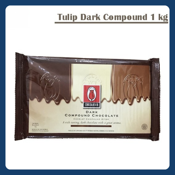 

TULIP DARK CHOCOLATE COMPOUND 1 KG / COKELAT MASAK / COKLAT BATANG COMPOND 1KG