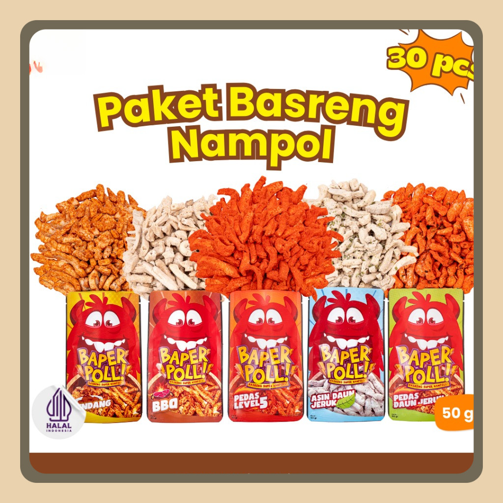 

CEKELIN Paket Basreng Nampol 30pcs Cemilan Basreng Murah Nampol