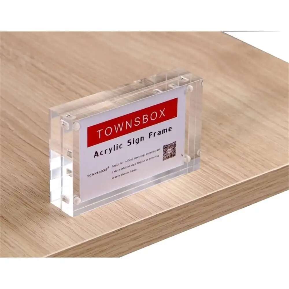 

Acrylic Block Strong Magnetic Label Frame Desk Sign Holder Crystal Photo Frame Price Tag Display Desk Menu Name Card Cover Rack