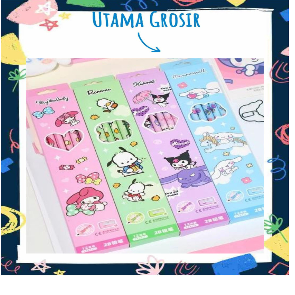 

UG Pensil 2B Karakter Set 12pc / Pencil 2B Fancy Kartun Capybara Lucu 6222 / Pensil Labubu 2008