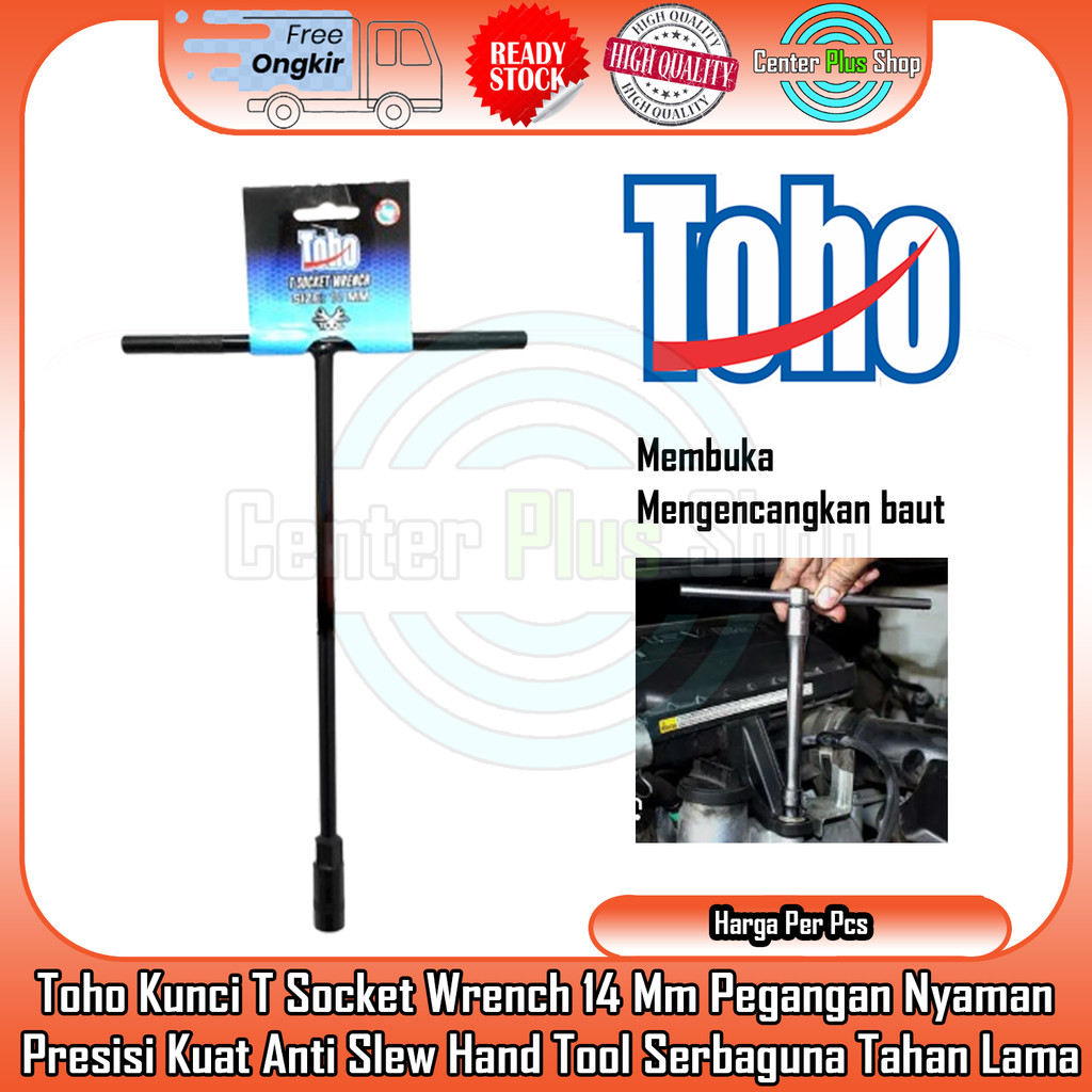 Toho Kunci T Socket Wrench 14Mm Serbaguna Pegangan Nyaman Presisi Torsi Maksimal Hand Tool Anti Slew