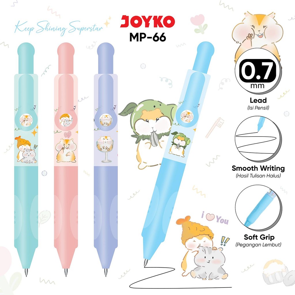 

JOYKO Mechanical Pencil Pensil Mekanik MP-66 Keep Shining Superstar 0.7 mm