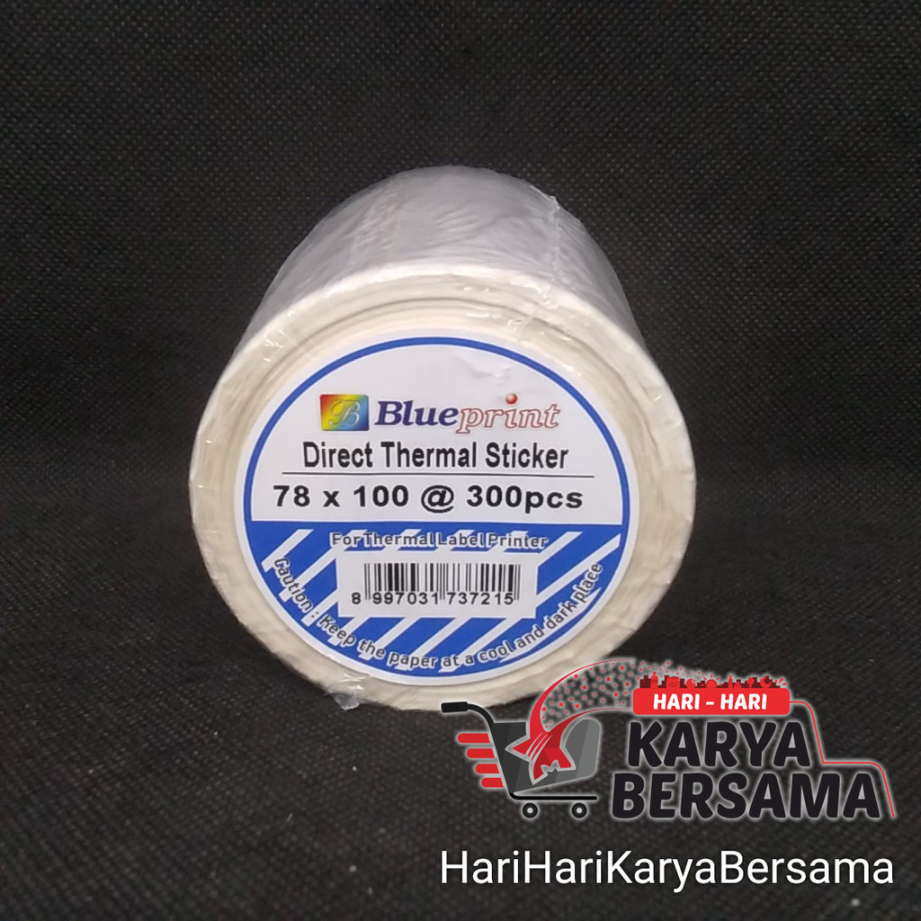 

LABEL STICKER BLUE PRINT DIRECT THERMAL STICKER 78 X 100 ISI 300'S