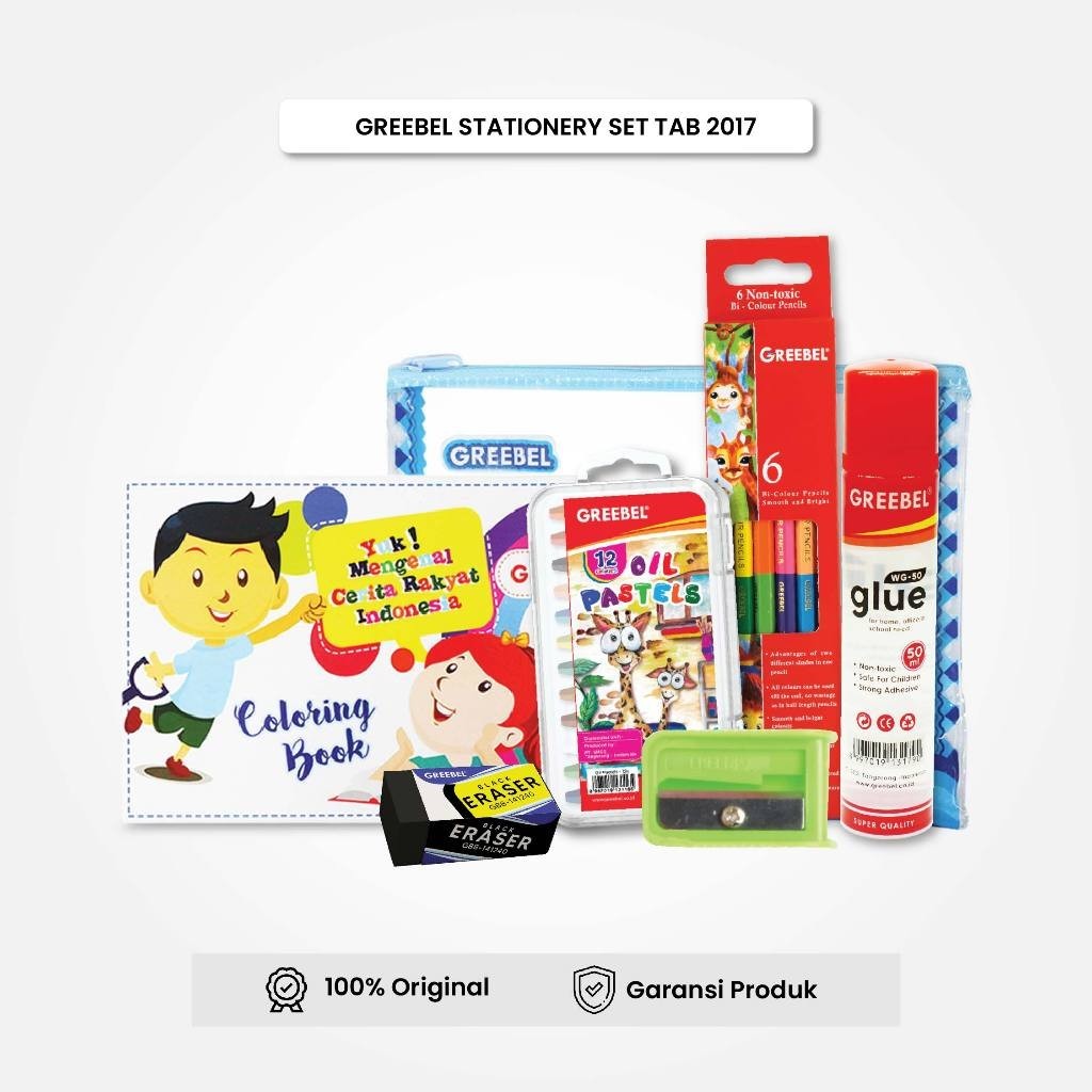 

Paket Alat Mewarnai / Stationery Set Tab 2017 / Paket Alat Tulis GREEBEL / Vemilo
