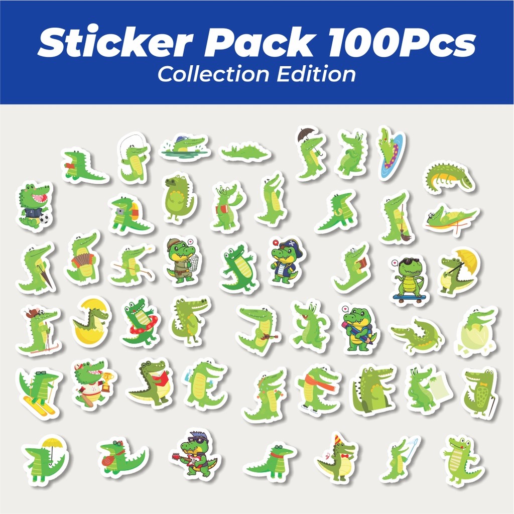 

Hot Sticker Hewan Buaya Lucu Anti Air Stikers Berperekat Waterproof Sticker Decal Buat Motor Helm Buku Journal Koper Casing HP Laptop Botol Minum