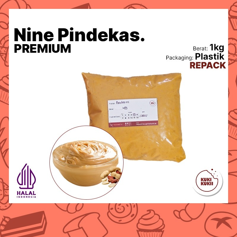 

Selai Kacang Pindekas The Nine 1kg Repack | Pindakaas The Nine Repack 1 kg | Peanut Butter Jam