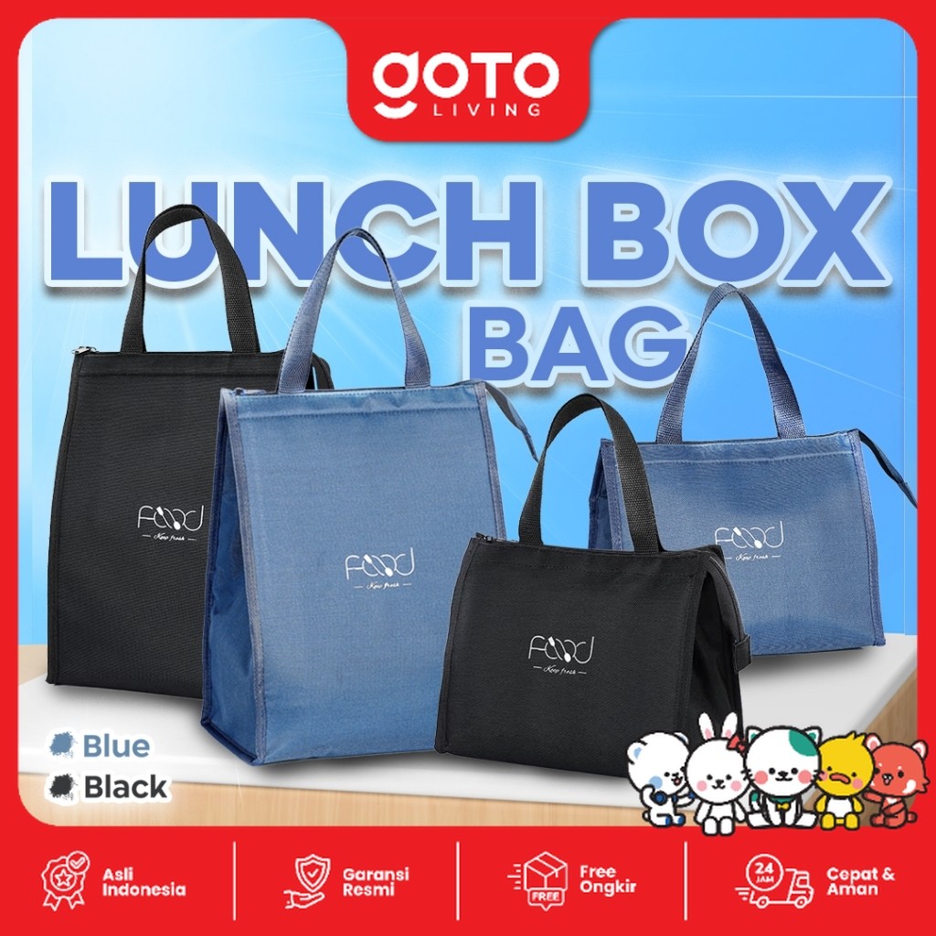 Goto Whiz Lunch Cooler Bag Box Tas Jinjing Bekal Polos Kecil Besar