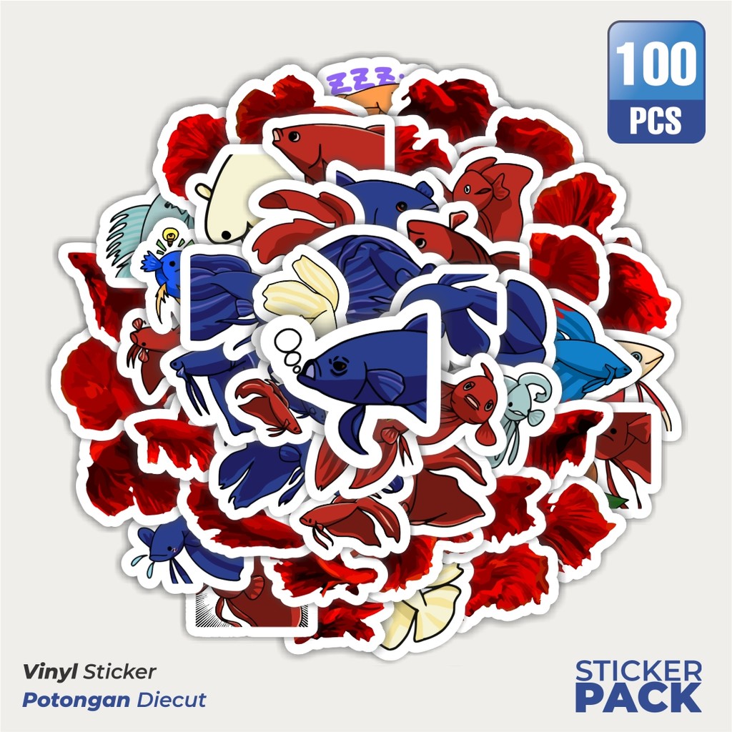 

Stiker Vinyl Sticker Hewan Ikan Cupang Waterproof Aesthetic- Untuk Laptop, Motor, dan Helm - Paper Stationery Pack