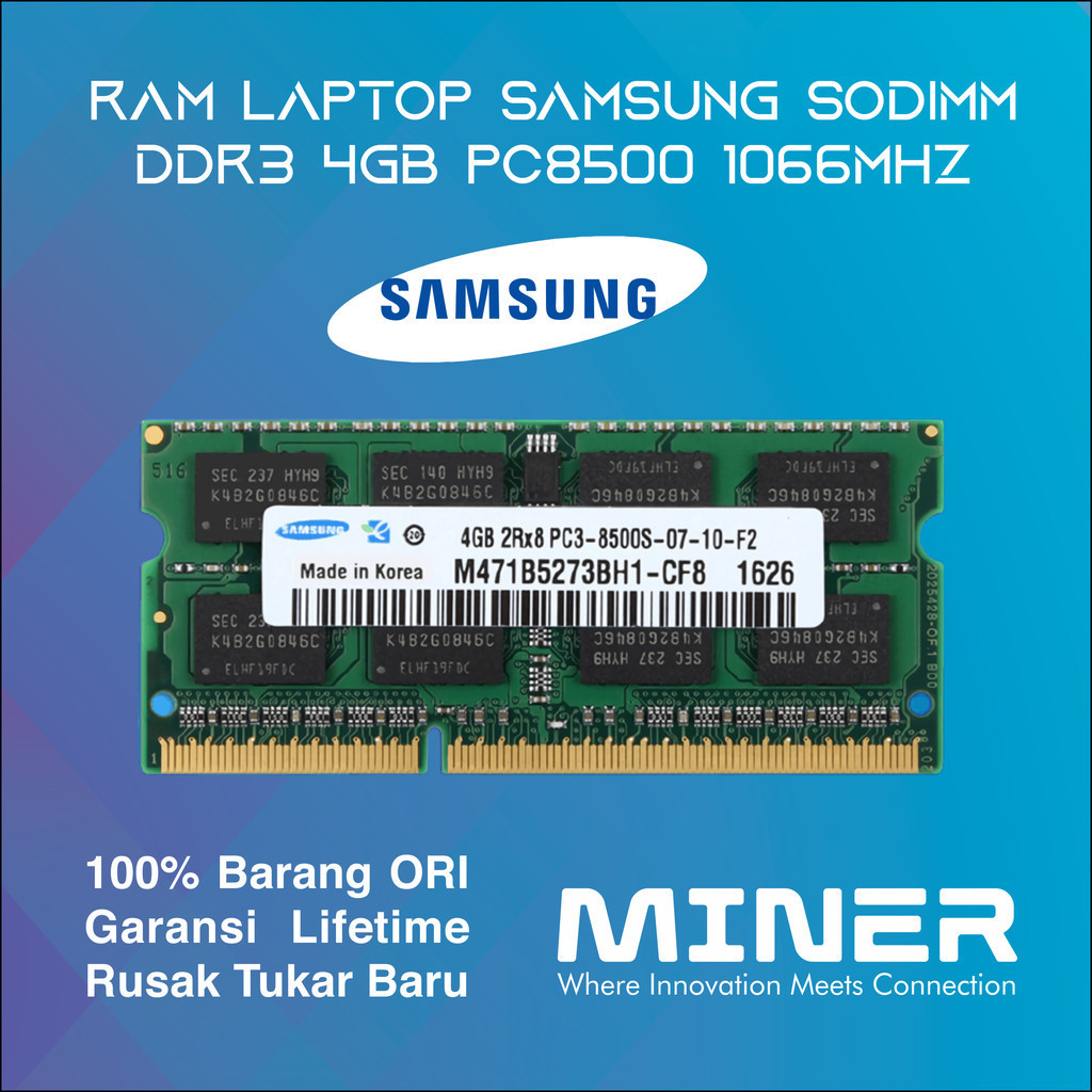Memory RAM Laptop SODIMM DDR3 4GB PC8500 1066Mhz