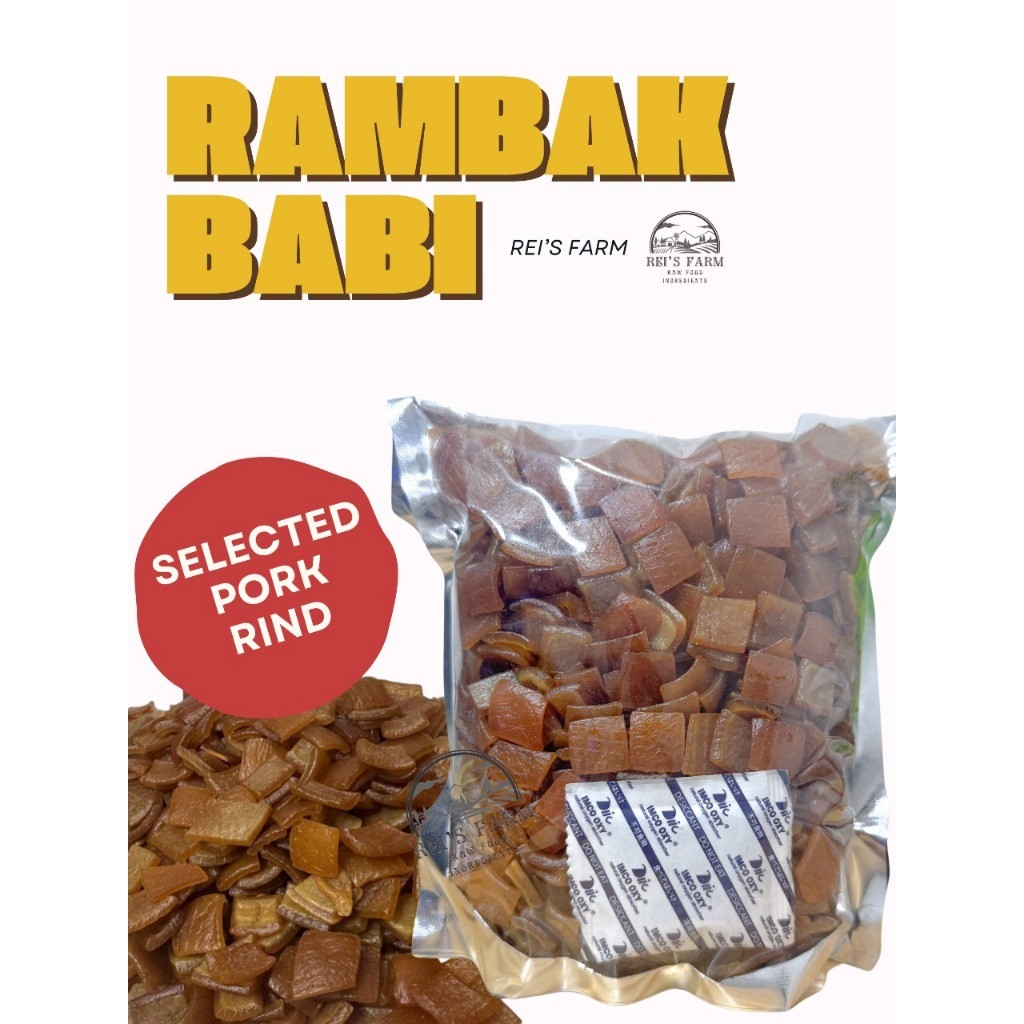 

Rambak Kerupuk Kulit Babi Mentah Pork Rind Pellets IMPORT 1KG-250GR