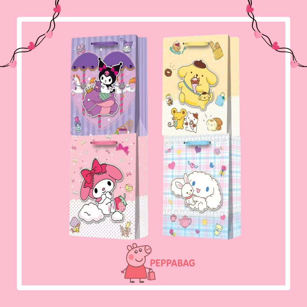 

Paper Bag Gift Cute Hadiah Premium 3d Blink2 Motif Sanrio Kuromi Melody Cinnamonroll - ES0476