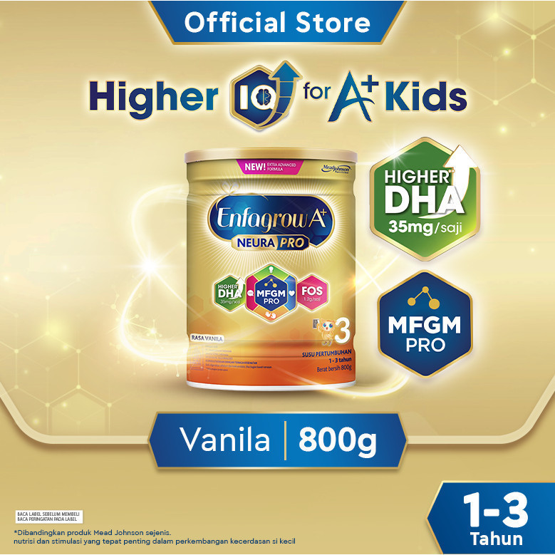 NEW Enfagrow A+ 3 Susu Formula Anak 1 - 3 Tahun Vanila 800 gr PREMIUM