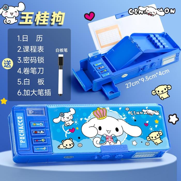 

AHHA Tempat Pensil Password Multifungsi Sanrio Cinnamoroll Biru Kuromi Ungu Melody Pink Astronot Rocket Roket Karakter Lucu Kotak Pensil Alat Tulis Bahan Tahan Air Berkapasitas Besar Lapis Ganda Termasuk Rautan Pakai Sandi Merah Plastik - Cinnamorroll