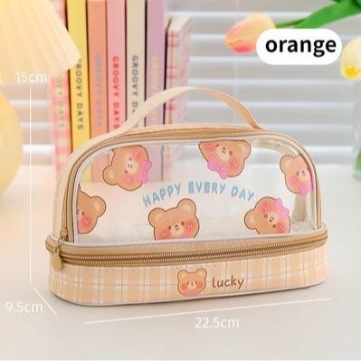 

AHHA Kotak Pensil Anak Korea Susun Besar Tempat Pensil Pouch Sekolah Cewek - Orange