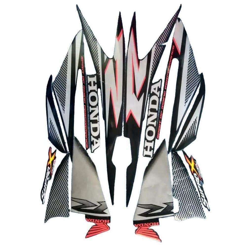 Stiker Striping Motor Honda Supra X 125 R 2007 Hitam Full Body Motorcycle