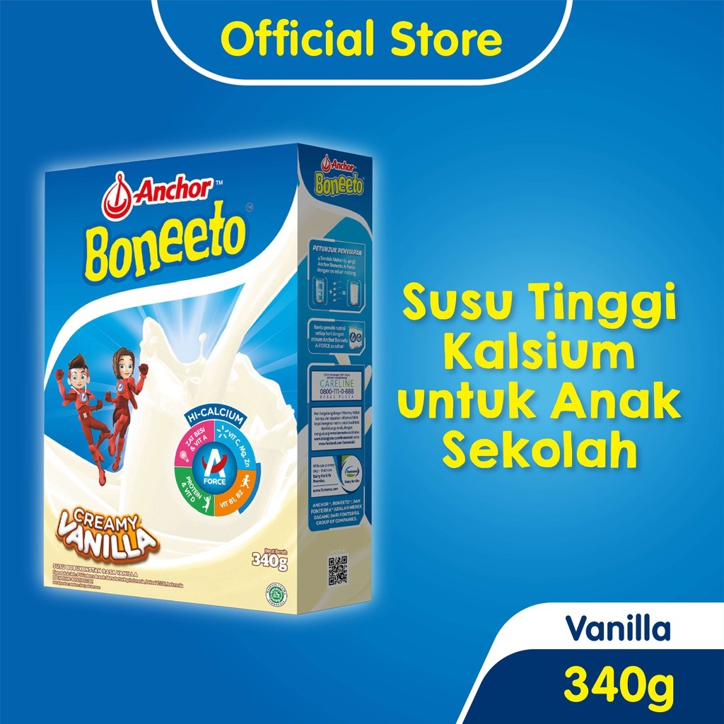 

Boneeto Susu Bubuk Anak Sekolah Creamy Vanilla 340gr - Susu Bubuk Anak
