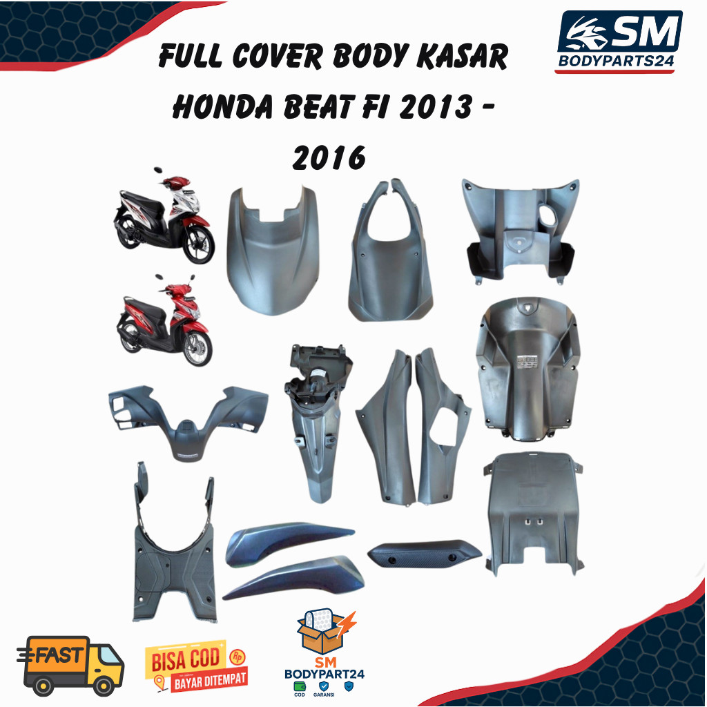Cover Body Kasar Beat FI 2013–2016 – Full Set Eceran Termurah | Body Set Kasar Honda Beat FI 2013–20