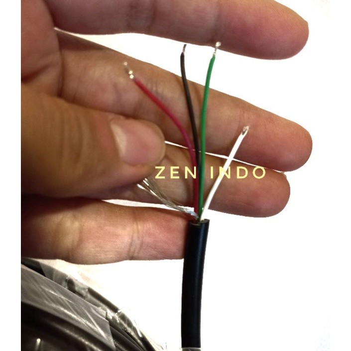 Kabel 4 Jalur AWG 24 Hitam per meter