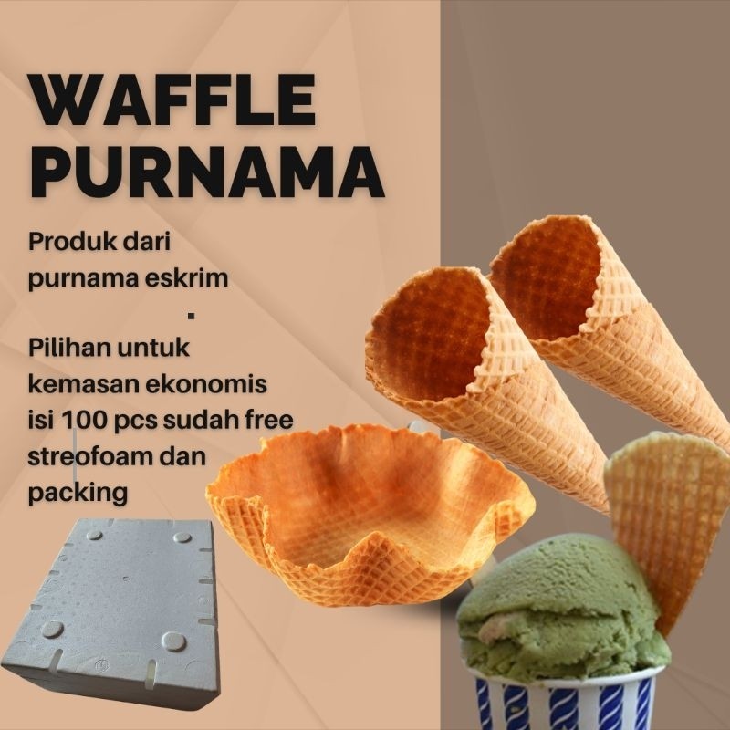 

cone waffle es krim isi 100 kecuali waffle segitiga isi 300