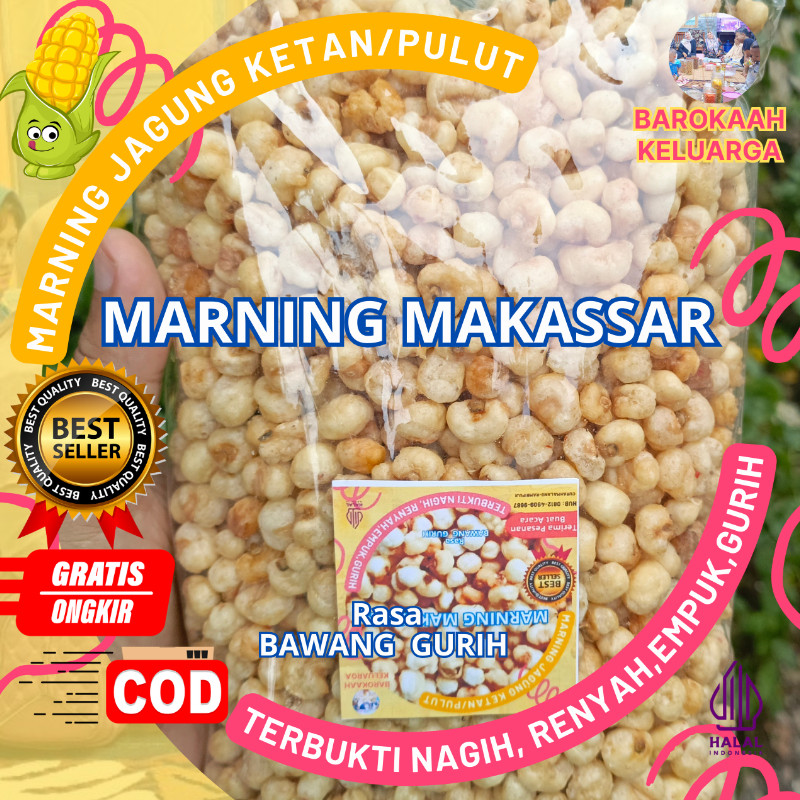 

Marning empuk Renyah Jagung Sultan ketan putih Super duper Empuk terbuat dari Jagung Ketan Putih Asin Bawang Gurih 100gr, 250gr 500gr 1KG /kiloan Gurih Renyah harga spesial / Jagung Marning ketan Asin / Marneng Jagung Makassar Original Asin gurih