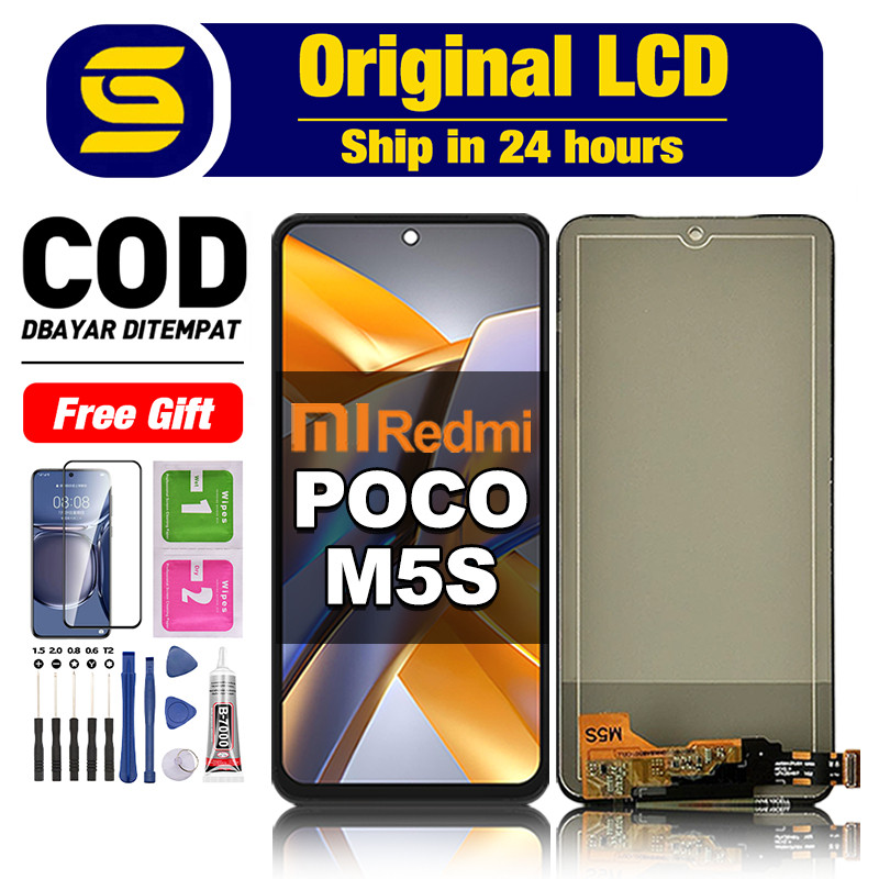 LCD POCO M5S Original Touchscreen Fullset Compatible For Glass Digitizer ori asli
