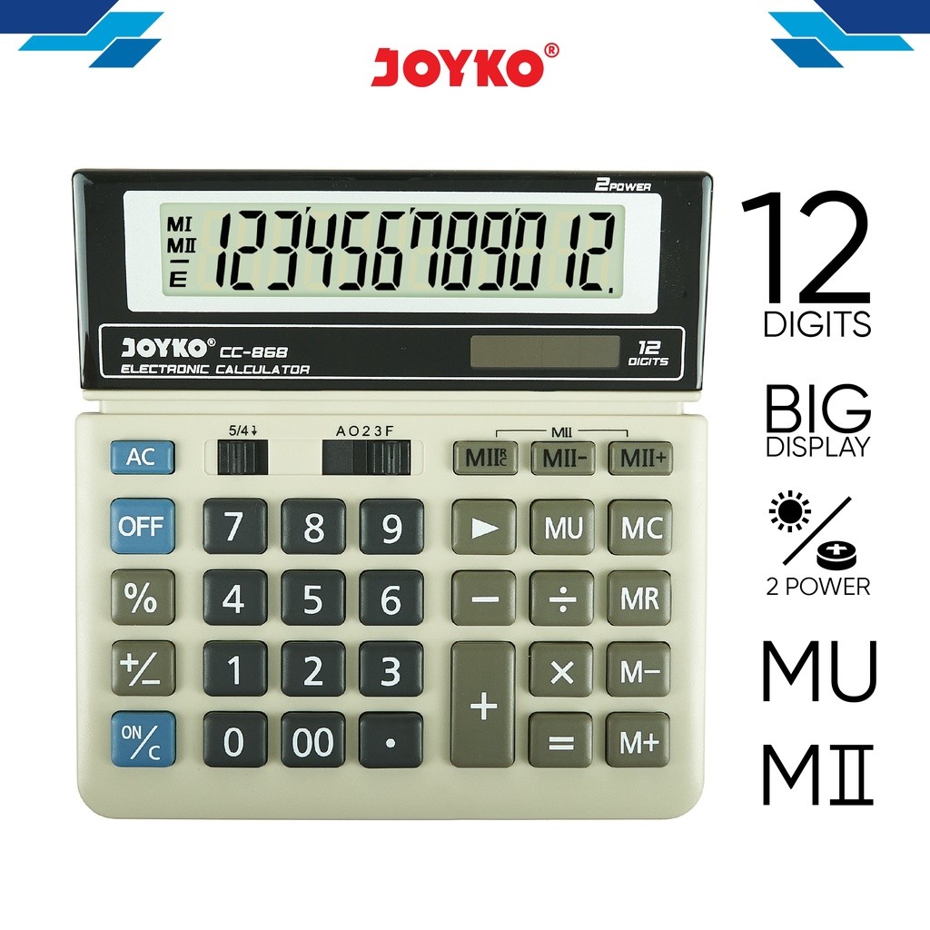 

KAYDEN STORE Calculator Kalkulator Joyko CC-868 12 Digits