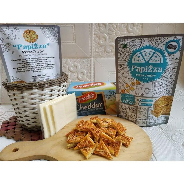 

PAPIZZA Pizza Crispy 90g Renyah Gurih Cheesy Lover - Cara Baru Makan Pizza - Pedas
