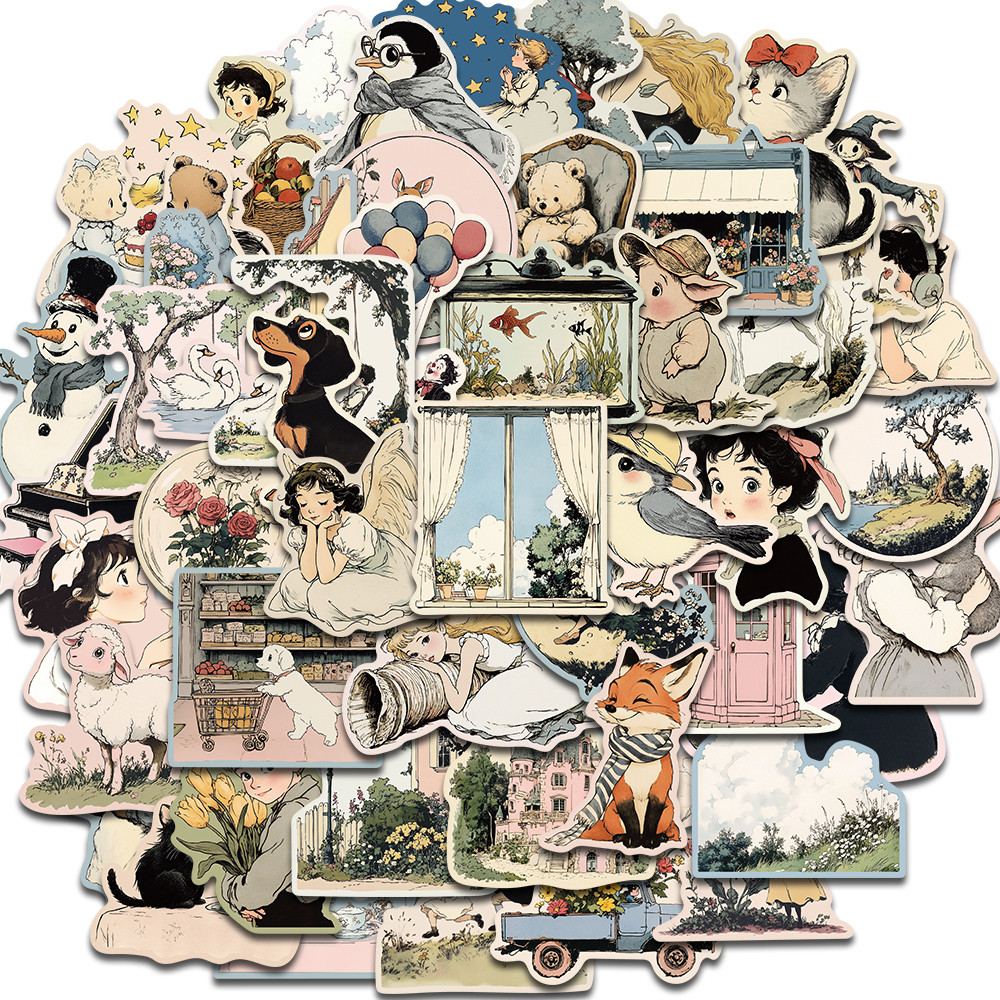 

50PCS Fashion Comic World Sticker Harajuku Aesthetic Guitar Graffiti Laptop Luggage Scrapbooking Cafe Art Picture Phone Decals ﻿