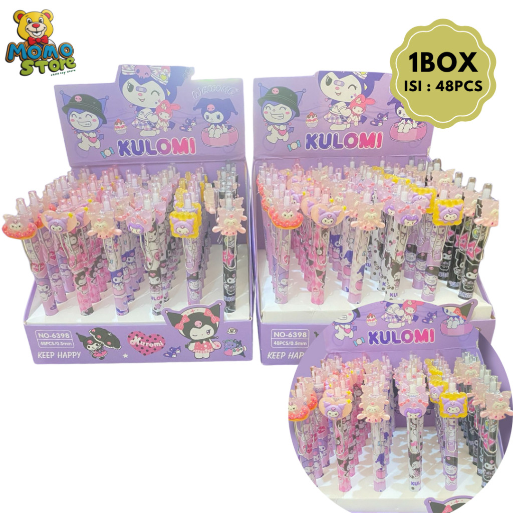 

KAYDEN STORE 1 Box (48 Pcs) Pulpen Karakter Kuromi Sanrio Pulpen Pena Murah Sanrio Stationery Koleksi Imut