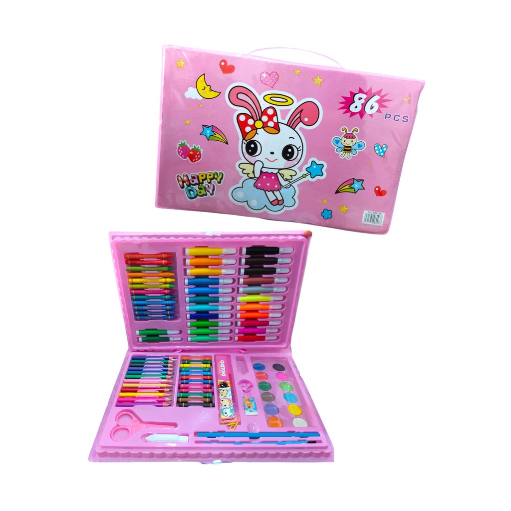 

ART SET 86 PENSIL WARNA CRAYON / KRAYON SET / PERALATAN MELUKIS / PENSIL WARNA SET / PENSIL WARNA