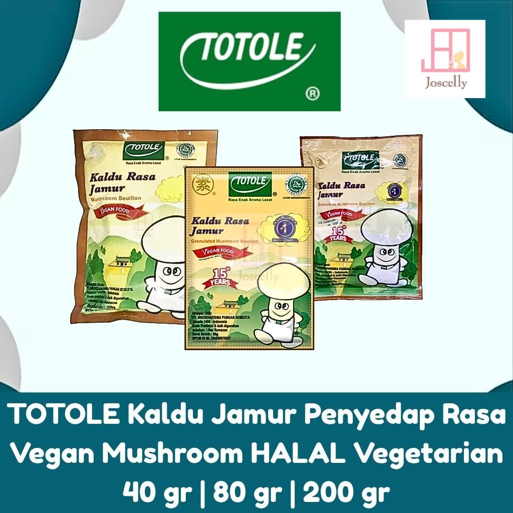

JOSCELLY.ID TOTOLE Kaldu Jamur Penyedap Rasa Vegan Mushroom HALAL Vegetarian 40 gr | 80 gr | 200 gr