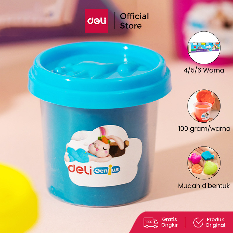 Deli Playdough 6 Warna Lilin Mainan Edukasi Anak EH720X