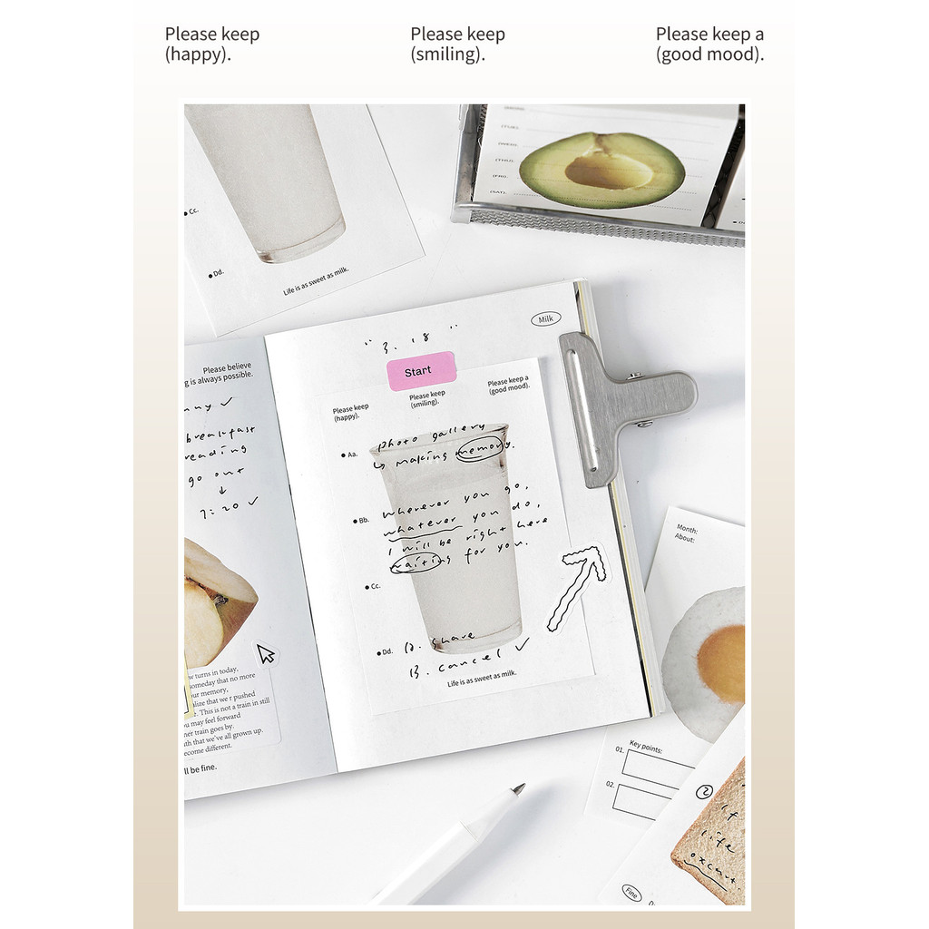 

INS Simple Style Breakfast Theme Writing Paper Memo Notepad Nordic Style Minimalist Notebook Message Decoration Material Paper